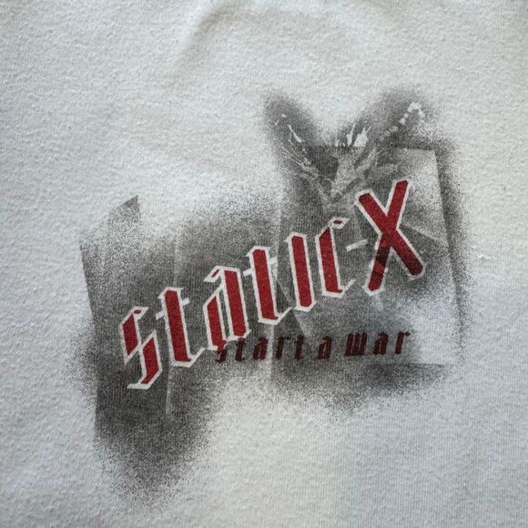 Y2K Static-X Start A War Black And White Raglan Shirt Size XL Industrial Metal - Picture 2 of 6